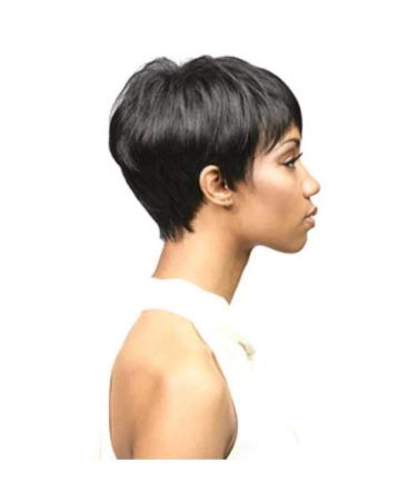 Stylish European & American Wigs for Black Women | Short Natural Straight Hair | Dark Brown & Ash Options - Buy Online on GoSupps.com
