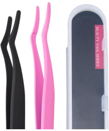 Housoutil Lash Tweezers Stainless Steel Tweezers Eyelashes Dedicated Clips Tweezers for Makeup Pink Makeup Tools Fake Eyelashes 14.5*2.8*1.2cm Pink - Buy Online on GoSupps.com