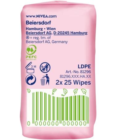 NIVEA Biodegradable Rose Care Cleansing Wipes (50 sheets) Biodegradable Wipes Made with 100% Renewable Plant Fibres Makeup Wipes with Organic Rose Water (Pack of 4) 50 Count (Pack of 4) - Buy Online on GoSupps.com