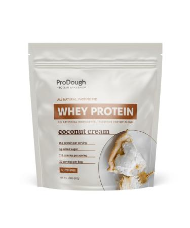 ProDough Gourmet Whey Isolate Hydrolized Protein Powder for Shake Mix- Easy Digest Enzyme Blend 25g Protein per Serving Natural Ingredients Gluten Free Keto Friendly (Coconut Cream)