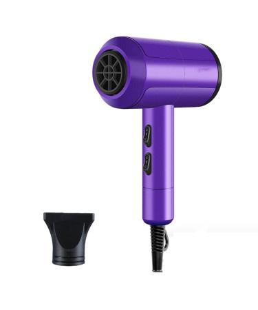 Hair Dryer Hairdryer Hairdryers for Women Cordless Travel Blow Dryer Hair Dryers Lightweight Household Small Power Negative Ions Hot and Cold Air (15.5X21X8cm Purple) 15.5X21X8cm Purple