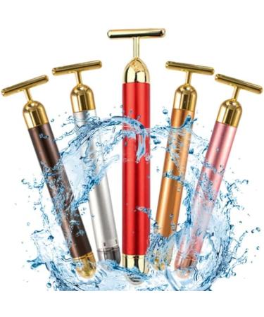 24K Gold Electric Facial Massage Roller - Anti-Aging Firming & Lifting Beauty Bar for Daily Skin Care - Buy Online on GoSupps.com