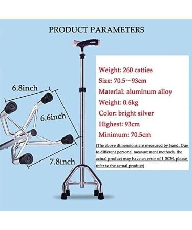 GHFTCCF Adult Crutches Aluminum Alloy Light Four-Legged Crutches with Led Lights Adjustable Canes Elbow Crutches 130kg Capacity Four-legged Silver - Buy Online on GoSupps.com