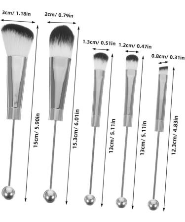 Angoily 2 Sets Metal Handle Makeup Brush Stainless Steel Handle Makeup Brushed Loose Powder Brush Face Oblique Head Blush Brush Concealer Brush Travel Eyebrow Brush Aluminum Alloy - Buy Online on GoSupps.com