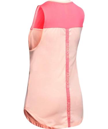 Under Armour Girls' HeatGear Armour Tank - Peach Frost/Eclectic Pink - Size Medium - Buy Online on GoSupps.com