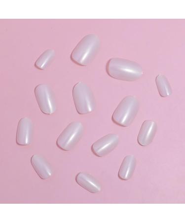 Justotry 24-Piece Milky Almond Press-On Nails - Glossy Oval Artificial Nails for Nail Art & French Manicure - Perfect for Women - Buy Online on GoSupps.com