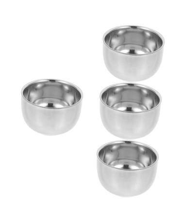 Fomiyes 4 pieces of beard brush bowl rim checks cup shave male gift tools portable shaving cup shallow razor for men metal deliveries foot friction board man aluminum