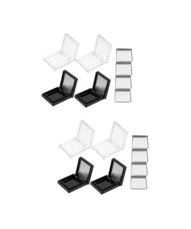 PAMINGONO 2-Piece Makeup Storage Box Set: Black and Transparent Boxes with Trays for Eyeshadows and Lipsticks - Practical for Organizing and Personalizing