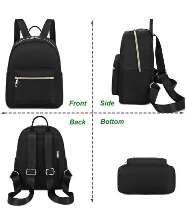 Water-Resistant Mini Backpack for Women and Girls - Small Purse Shoulder Bag for School, Travel - Black - Buy Online on GoSupps.com