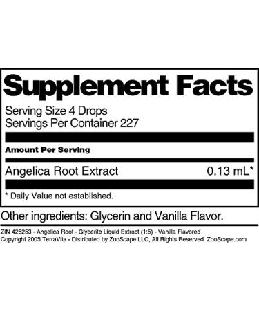 Angelica Root - Glycerite Liquid Extract (1:5) - Vanilla Flavored (1 fl oz ZIN: 428253) - 2 Pack - Buy Online on GoSupps.com
