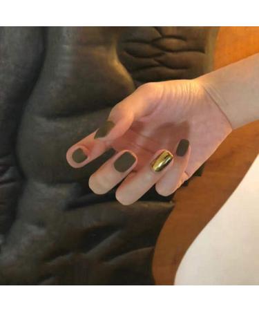 Shop HUIL Artificial Nails - Green Gold Square False Nails | 24 Pcs Manicure Set for Perfect Finish - Buy Online on GoSupps.com
