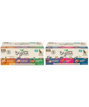 Beyond Grain Free Natural Wet Cat Food Poultry & Fish Variety Pack | 24 Cans (85g) Wet Cat Food + Wet Cat Food 12 Pack