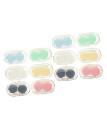 HEALEVED 12 sets Contact lens container Local storage case Mini lensing container Small plastic container Small contact lens holder lens container for the outdoor area Shiny
