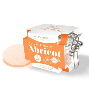 Apricot Illuminating Impregnated Cotton Pads - Innovatouch Cosmetic - Healthy glow treatment - 50 pads - 98% natural origin - vegan - gentle exfoliation - prepares the skin - 100% cotton