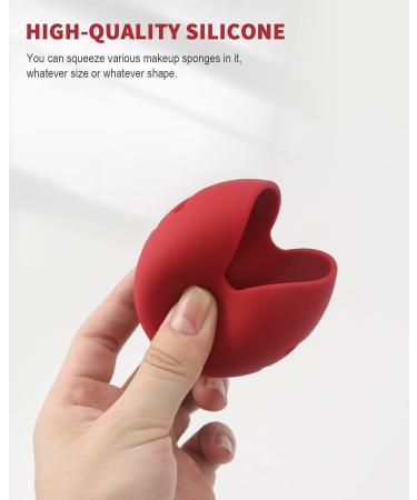 Corneria Silicone Makeup Sponge Travel Case - Red | Washable & Reusable | Beauty Blender Holder & Protective Carrying Case - Buy Online on GoSupps.com