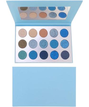 Beaupretty 15 Colors Eyeshadow Palette Makeup Matte Glitter Shimmer Metallic Compact Eyeshadow Pallet Long Lasting Waterproof Eyeshadow Palette(Blue) - Buy Online on GoSupps.com