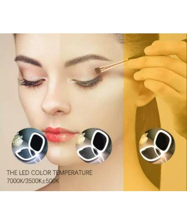 Larimar Compact Mirror with 1X/10X Magnification, Dimmable Brightness, USB Rechargeable - Baby Pink - Buy Online on GoSupps.com