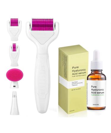 Endim Dermaroller 6 in 1 Derma Roller Effective for acne folds and anti-aging 0.5/1.0/1.5mm Derma roller set for body with hyaluronic acid anti-aging anti-fold facial serum