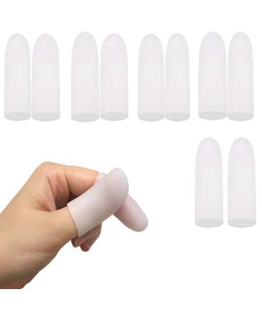 Gel Finger Protectors Finger Caps Silicone Fingertips Protection - Finger Cots Great for Trigger Finger, Finger Arthritis, Finger Cracking and Other Finger Pain Relief (Small) Small (Pack of 10)