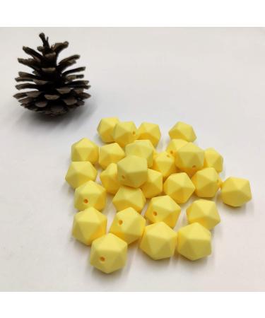 50pcs Custard Yellow Color 17mm Silicone Icosahedron Beads Silicone Pearl Beads Silicone Geometry Polygon Beads Mom Jewelry Necklace Making - Buy Online on GoSupps.com