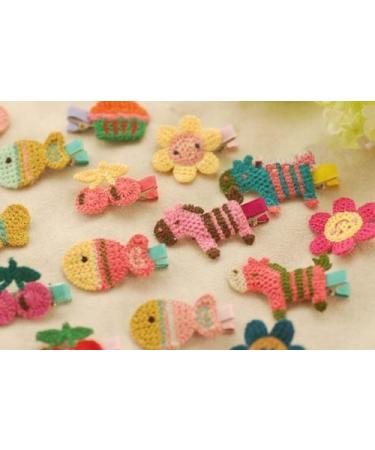 Rimobul 15 PCS Handmade Crocheted Animal Mini Hair Clips for Kids - Cute Animal Theme - Buy Online on GoSupps.com