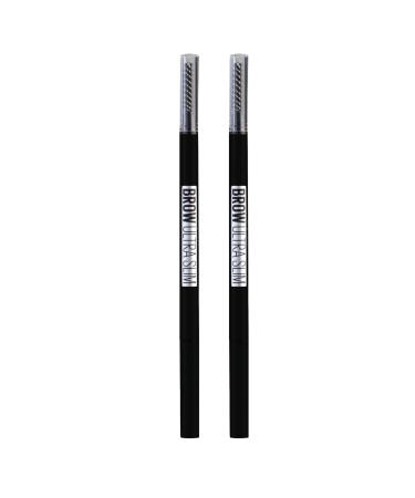 Maybelline New York Brow Ultra Slim Pencil for Brow Temperature with KAM and Ultrafina Color Tip 006 Black Brown - 2 Cosmetics