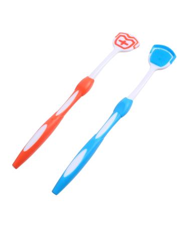 Minkissy 2st tongue cleaning brush orange cleans of oral tongue scraps oral tongue cleaner orange tongue tongue tongue tongue tongue cleaner for babies metal cleaner toothbrush nanoplasty adult blue 19.5x3x0.6cm