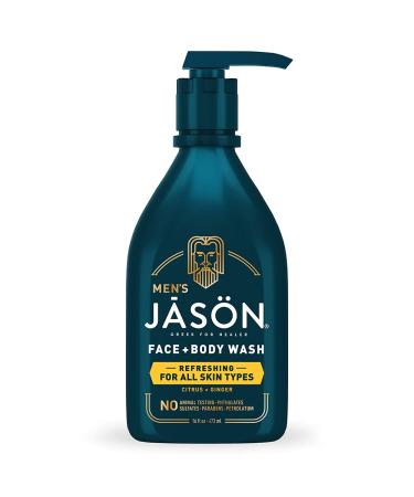 Jason Natural Men's Face + Body Wash Citrus + Ginger 16 fl oz (473 ml)