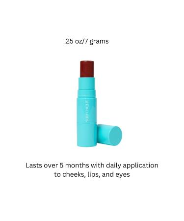 Open Face Color Stick 3-in-1 Multistick | Dark Pink Berry Red Lip & Cheek Tint - Cream Blush Stick with Brush | Shop Internationally - Buy Online on GoSupps.com