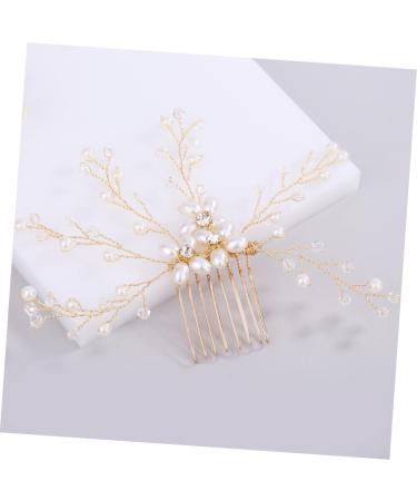 DOITOOL Wedding Crystal Headpiece Tiara Bridal Pearl Headpiece Pearl Hair Comb Women Hairpin Bride Insert Comb Manual Hair Accessories Miss - Buy Online on GoSupps.com