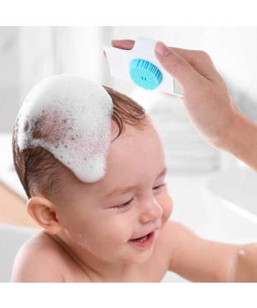 DOERDO 2pc Cradle Cap Brush and Comb Set - Gentle Baby Comb for Dandruff Cleaning - Soft Rubber Bristles - Blue - Buy Online on GoSupps.com