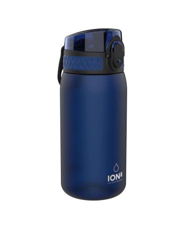 Ion8 Kids Water Bottle 350 ml/12 oz Leak Proof Easy to Open Secure Lock Dishwasher Safe BPA Free Carry Handle Hygienic Flip Cover Easy Clean Odour Free Carbon Neutral Navy 350 ml OneTouch 1.0