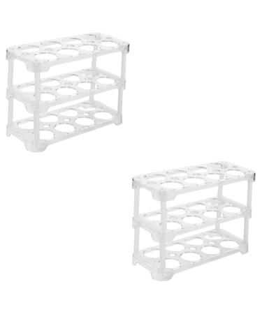 Zerodeko 2 Pcs Transparent Egg Lattice Plastic Drawers Fridge Egg Container Kitchen Supplies Eggs re-usable