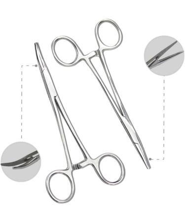 Chi-buy Pets Straight & Curved Stainless Steel Hemostat Forceps - Professional Grooming Tool for Cats & Dogs - Buy Online on GoSupps.com