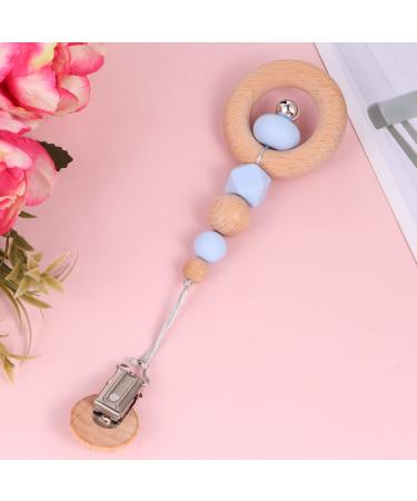 Healifty Silicone Food Grade Teething Toy Pacifier Clip for Toddlers - Blue Molar Relief Beads Teether with Safety Features - Sensory Beech Toy for Infants - 21X6X1cm - Buy Online on GoSupps.com