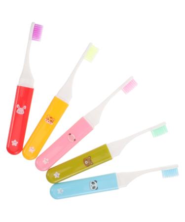 Lurrose 5th manual toothbrush portable travel toothbrush collapsible toothbrushes wear-resistant travel toothbrush extra soft toothbrush mini toothbrush plastic travel