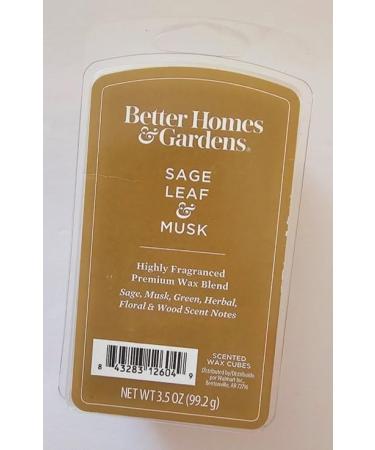 Better Homes & Gardens Sage Leaf & Musk Wax Melts - 3.5 oz Floral & Wood Scent for Home & Office - Perfect for Living Room Bathroom Bedroom & Study - Buy Online on GoSupps.com