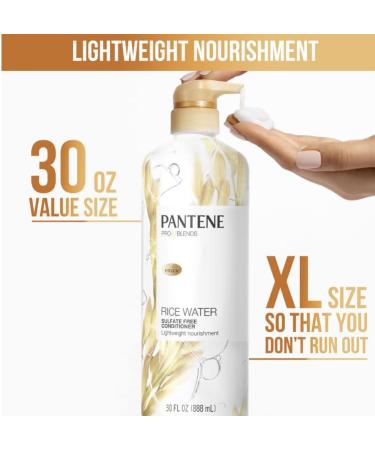 Pantene Sulfate-Free Rice Water Shampoo 30.0 oz - Promotes Natural Hair Growth, Volumizing, Nutrient-Infused with Vitamin B5 - Safe for Color Treated Hair - Pro-V Blends - Women's Haircare - Buy Online on GoSupps.com