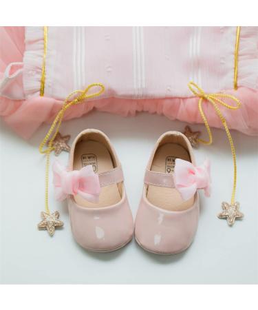 Sonsage Infant Baby Girls Bowknot Mary Jane Anti-Slip Princess Flats 12-18 Months - Pink - Buy Online on GoSupps.com