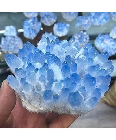 1pc 350g-500g Blue White Crystal Cluster Natural Quartz Cluster Samples Crystal Stone for Home Collecction Full of Texture - Buy Online on GoSupps.com