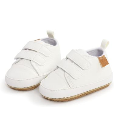Baby PU Leather Sneakers | Anti-Slip First Walking Shoes for Boys & Girls 12-18 Months | With Socks | 0-18 Months - Buy Online on GoSupps.com