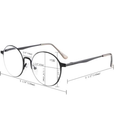 Eyekepper Retro Round Reading Glasses - Spring Hinge Silver 1.0 Diopter | Quality Eyewear for International Shipping - Buy Online on GoSupps.com