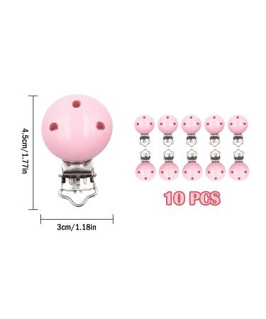 Hitopin Pacifier Clips Set - 10 Wooden Pink Pacifier Clips for DIY Tinkering | Baby Accessories & Closure Holders - Buy Online on GoSupps.com