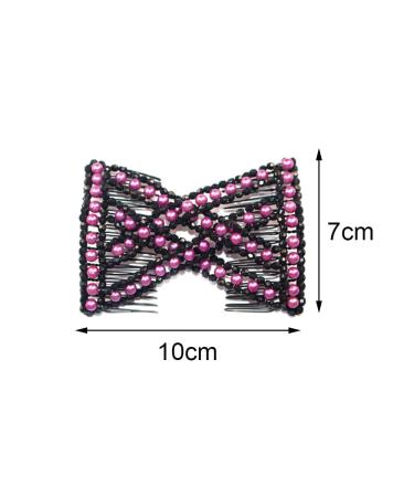 Zasiene Butterfly Stretch Hair Clips - 6-Piece Set | Magic Hair Combs & Flexible Styling Accessories | Random Rhinestone or Pearl Style - Buy Online on GoSupps.com