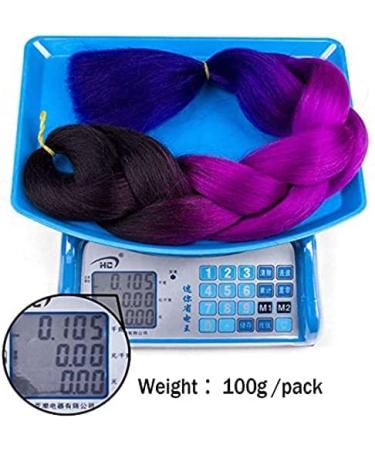 3 Packs Afro Braids Extensions - Synthetic Crochet Braids Hair for Women (Black-Violet Blue 24 Inch) - Buy Online on GoSupps.com