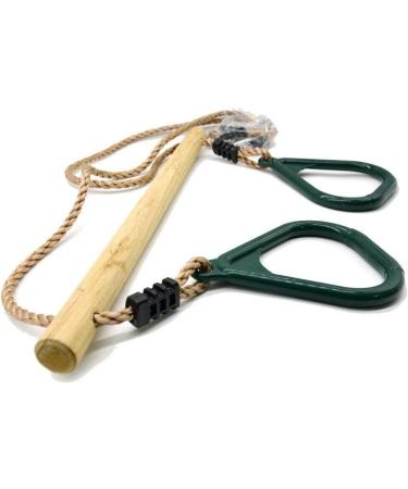 HUAWELL Wooden Trapeze with Plastic Gym Rings - 2 in 1 Swing Set for Kids - Green - Buy Online on GoSupps.com