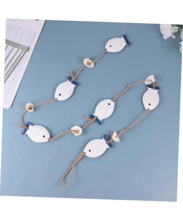 Alipis 1 Pc Fish Hanging Ornament Wedding Ornament Home Decorations Wooden Wall Hanging The Mediterranean Blue and White 102X4.2CM - Buy Online on GoSupps.com