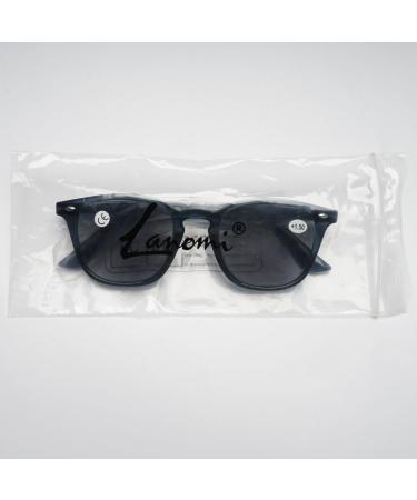 Shop Lanomi UV400 Reading Glasses for Men & Women | Big Gray & Black Sunglasses with 4.0 Strength Visual Aid - Buy Online on GoSupps.com