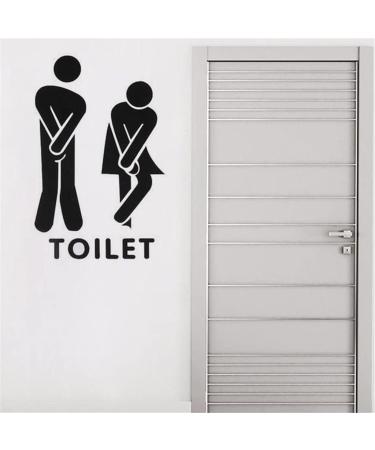 PULABO Unisex Toilet Sign Decal Creative Toilet Entrance Sign Sticker Wall Decals Hotel Washroom Wall Door Stickers Decor Cost-effective and Sturdy Durable - Buy Online on GoSupps.com