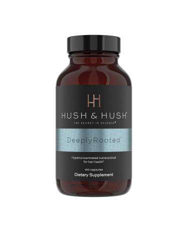 Hush & Hush DeeplyRooted Hair Supplement For Stronger  Healthier Hair - Collagen Hair Growth Pills For Men & Women - Biotin For Hair Loss - Hair Care For Thinning Hair & Hair Regrowth - 120 Capsules